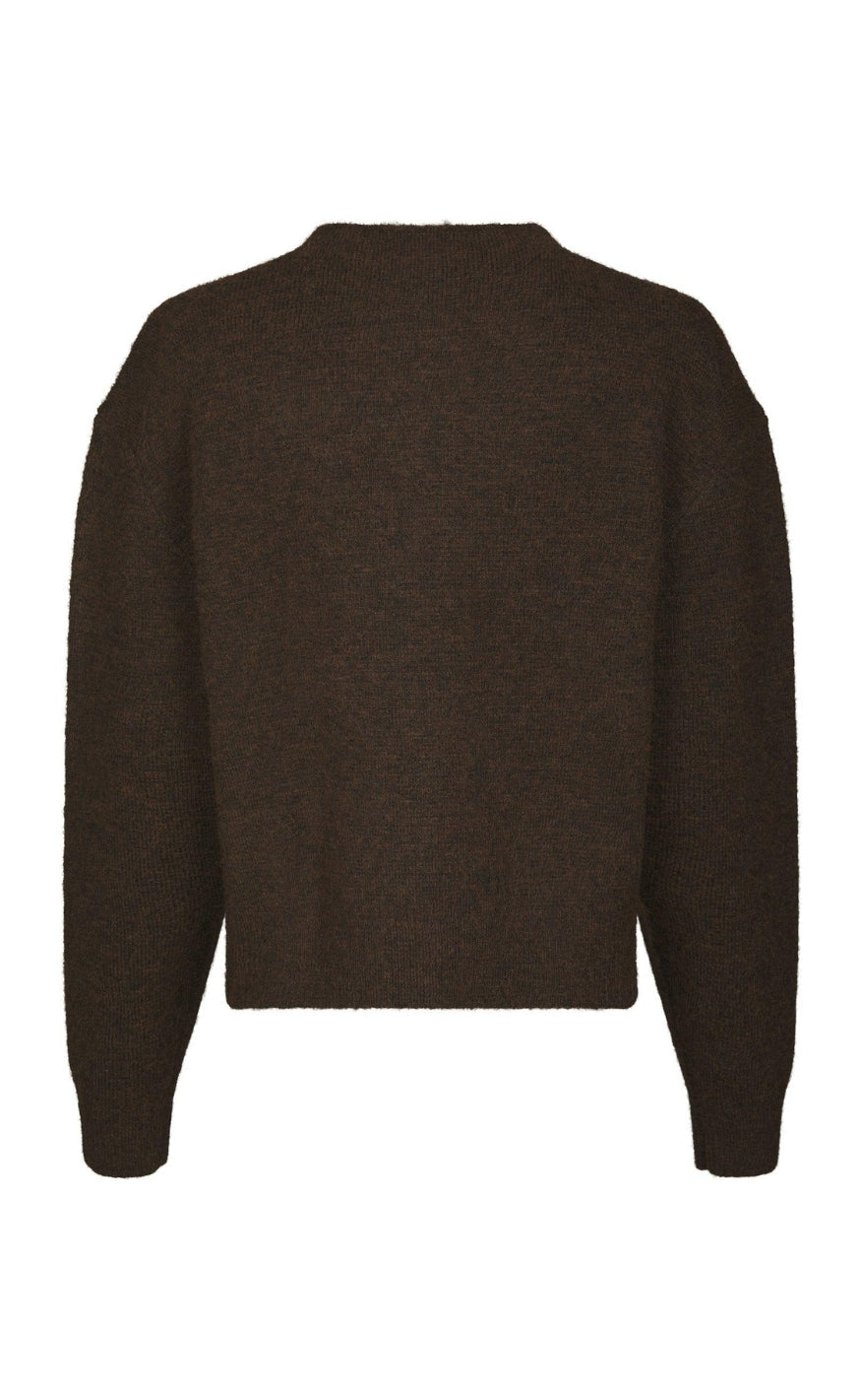 Neo Noir Cardigan - Dione Fluffy - Brown Melange