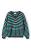 Noella Strikk - Mafaldane - Grey Turquoise Stripe