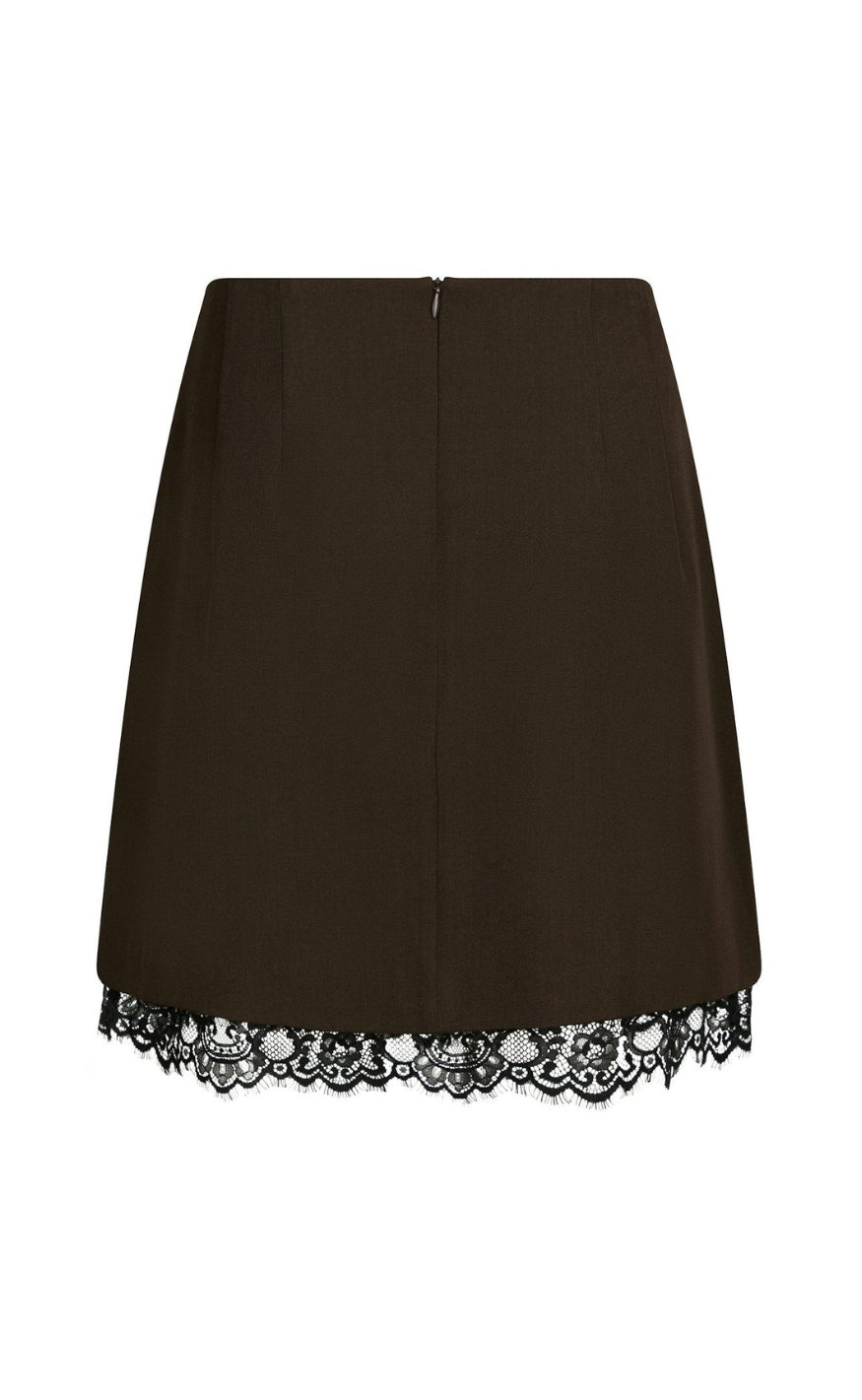 Neo Noir Skjørt - Brigitte Structure Lace - Dark Brown