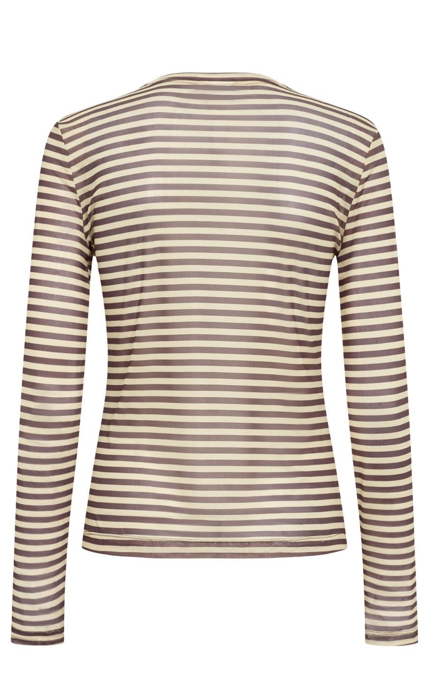 Nümph Bluse - Sine Striped Mesh - Sahara Sun