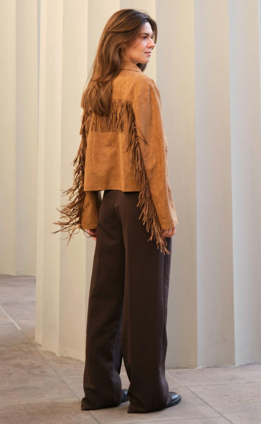 Neo Noir Jakke - Lauron Faux Suede - Cognac