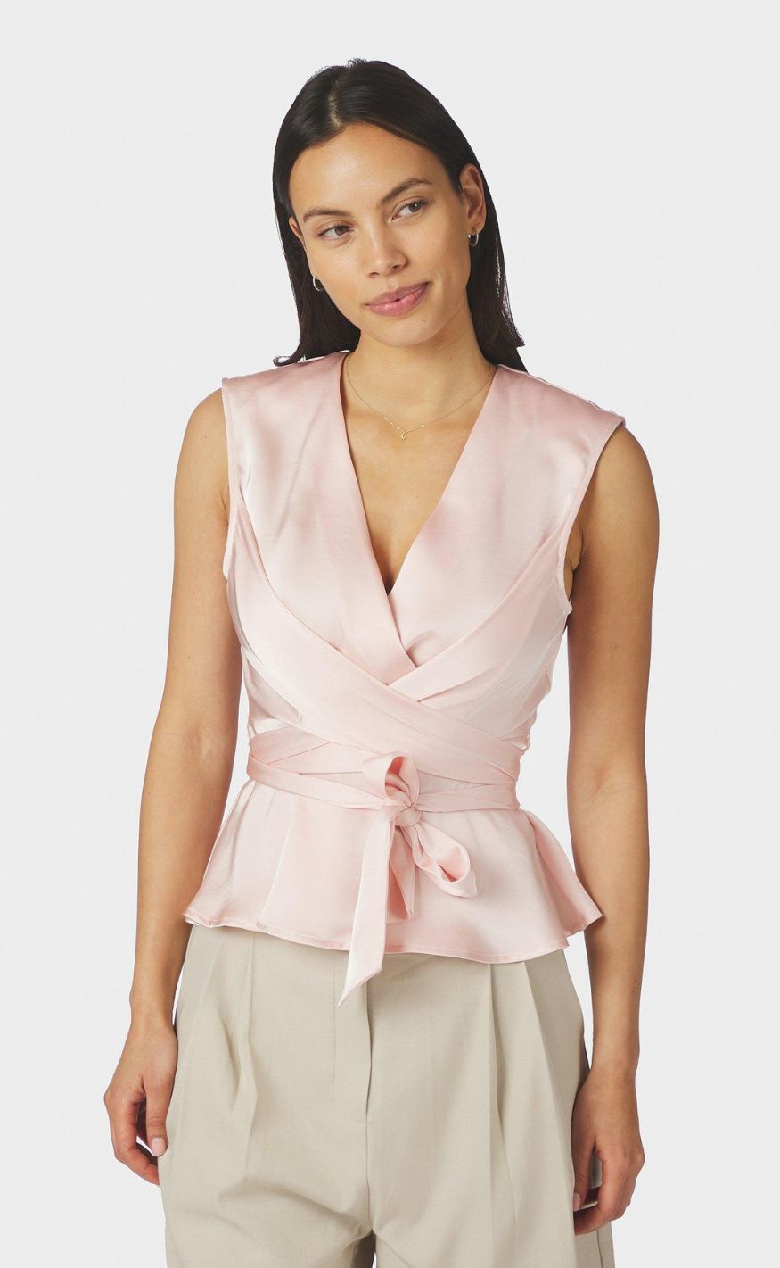 Neo Noir Topp - Risetta Heavy Sateen - Light Pink