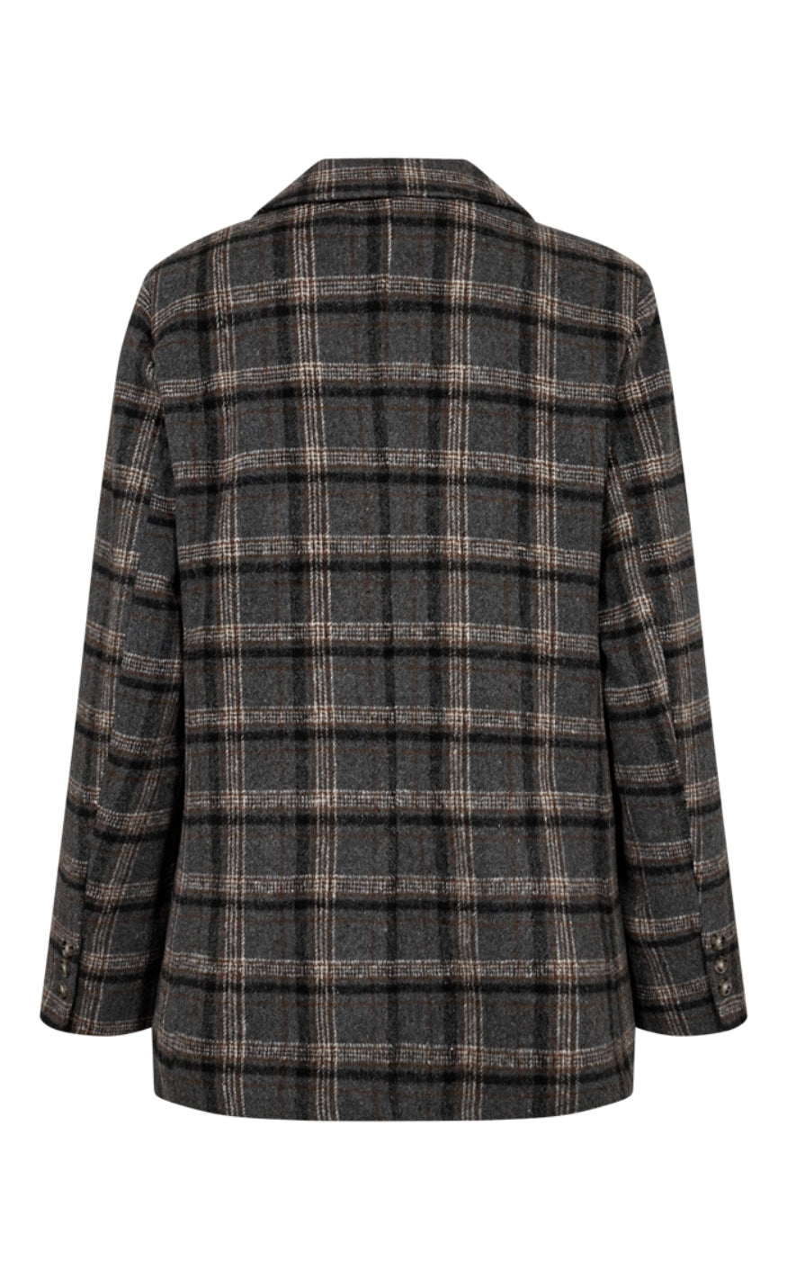 Freequent Jakke - Zango - Medium Grey Mel. w. Black