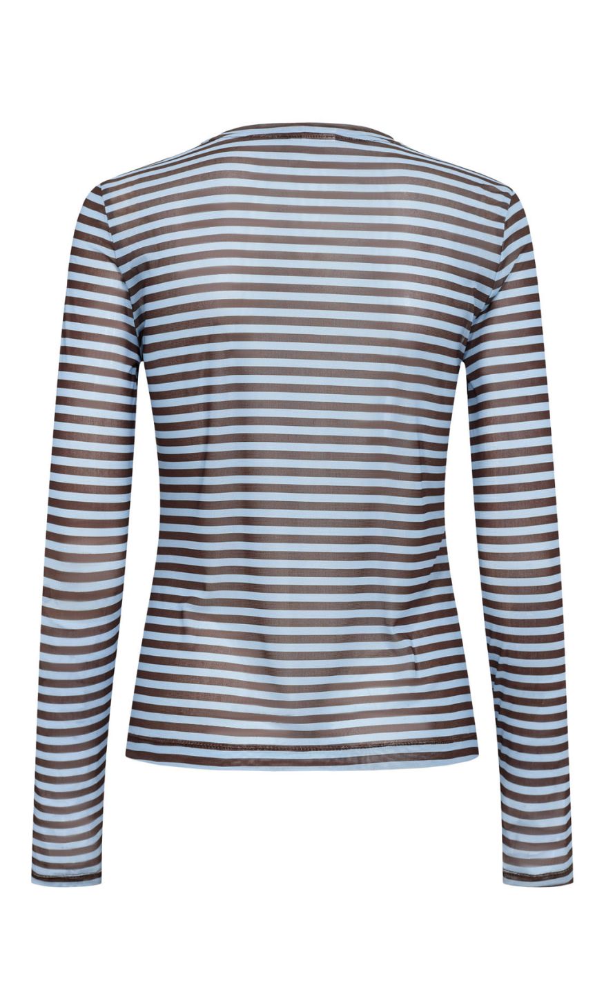 Nümph Bluse - Sine Striped Mesh - Floaty Blue