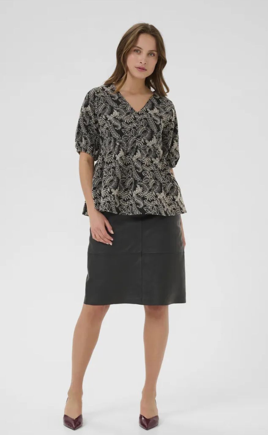 Culture Bluse - Taylar - Black/Whitecap