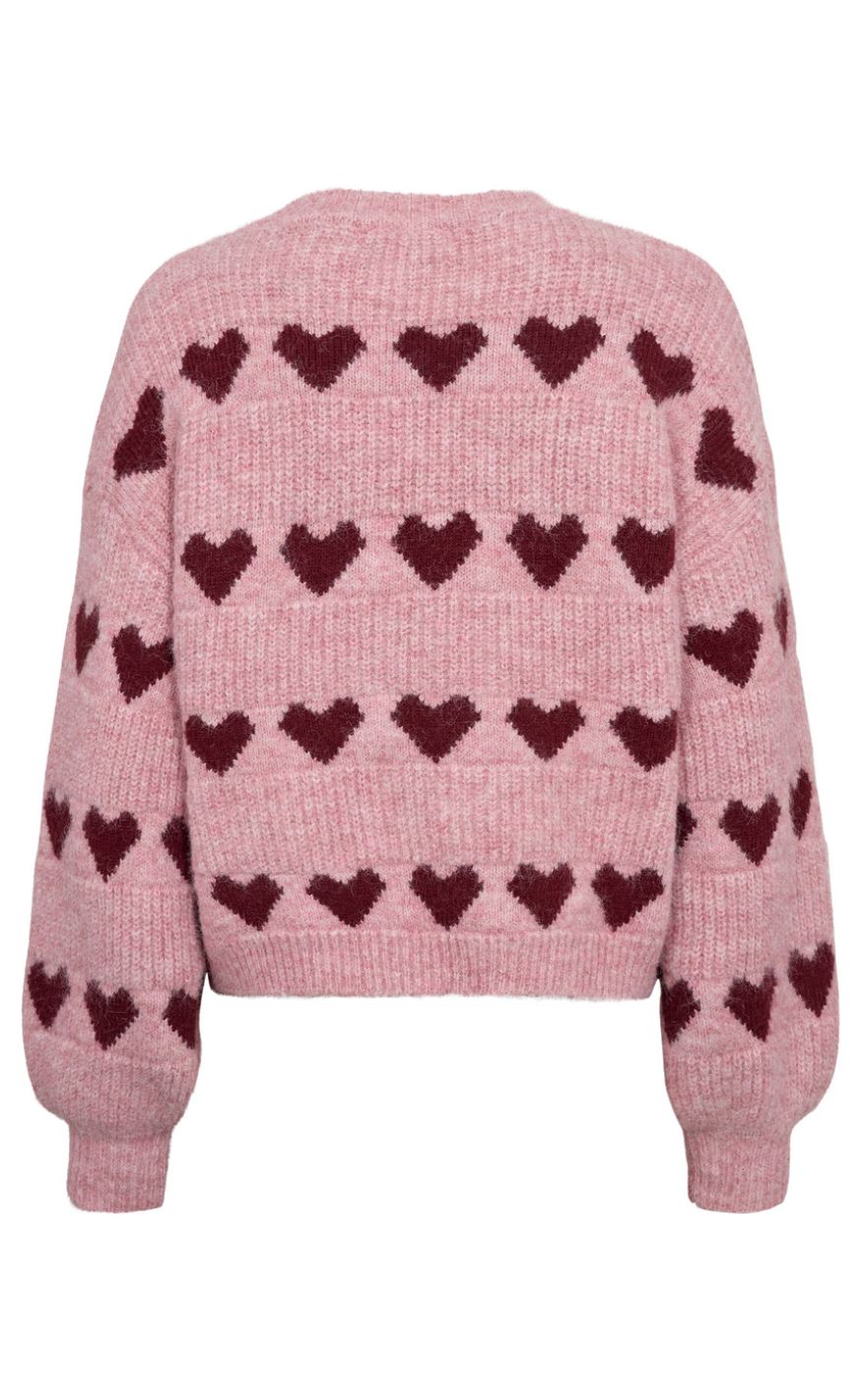 A-View Pullover - Heart - Bordeaux Rose