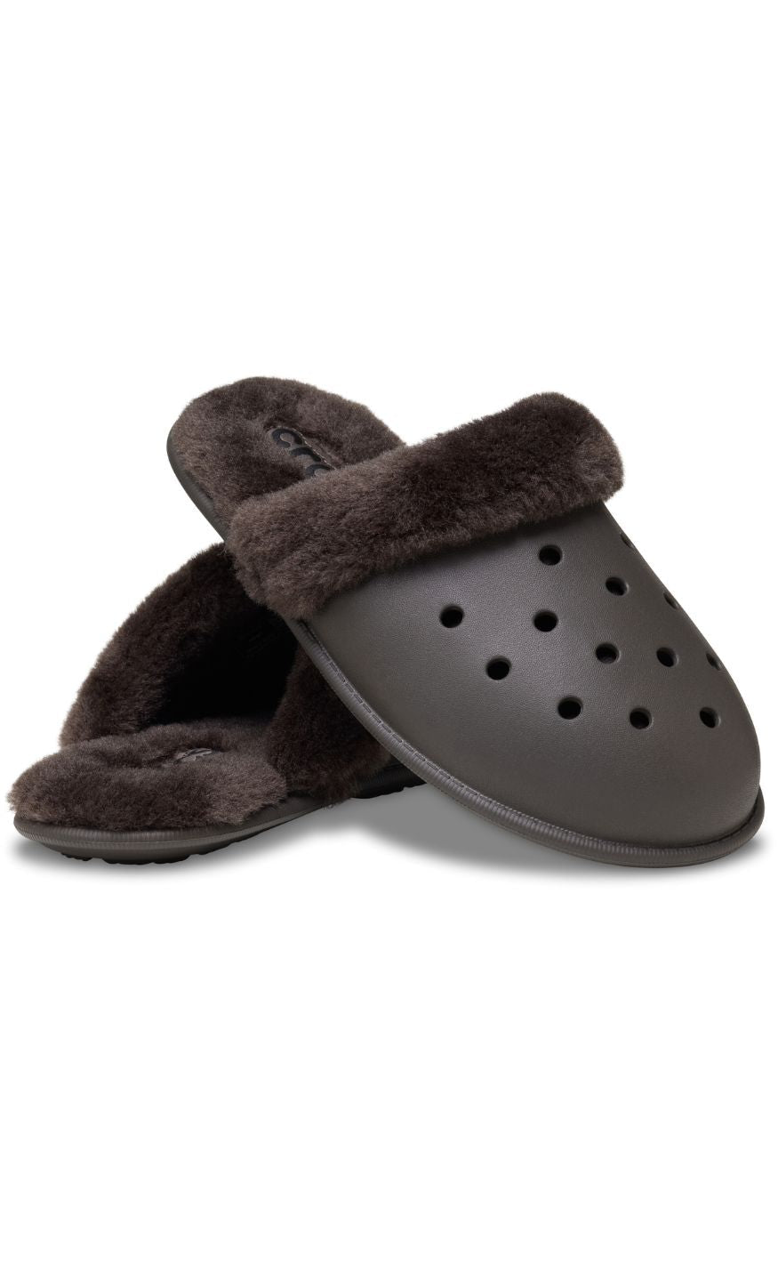 Crocs Træsko - Classic Fuzz Scuff - Dark Cocoa