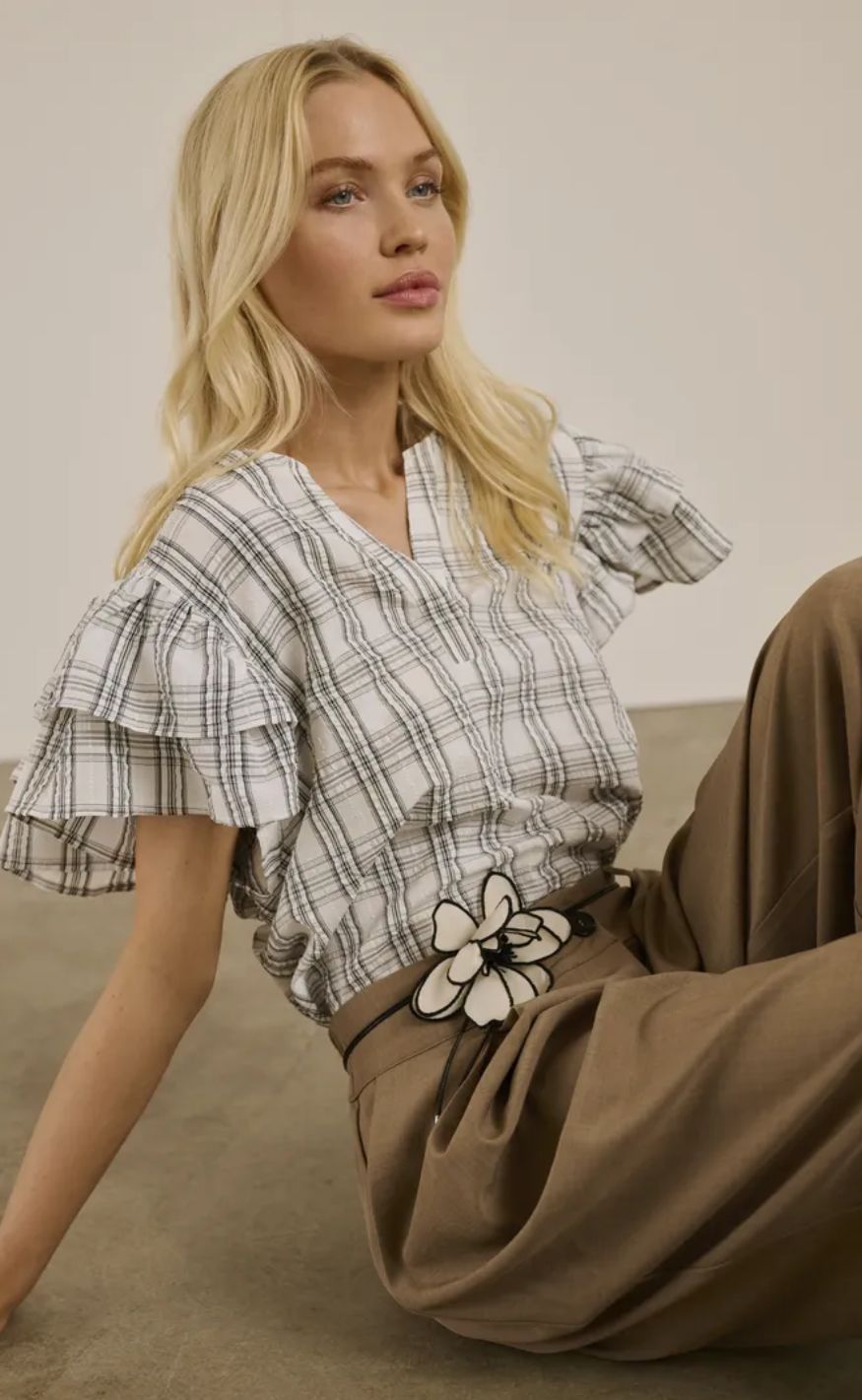 Culture Bluse - Calista - White Check