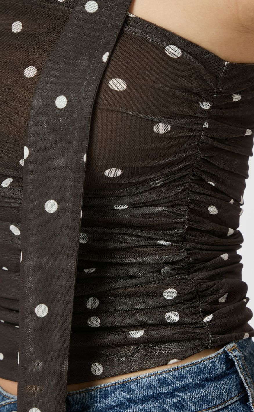 Neo Noir Topp - Torinti Mesh Dot - Brown