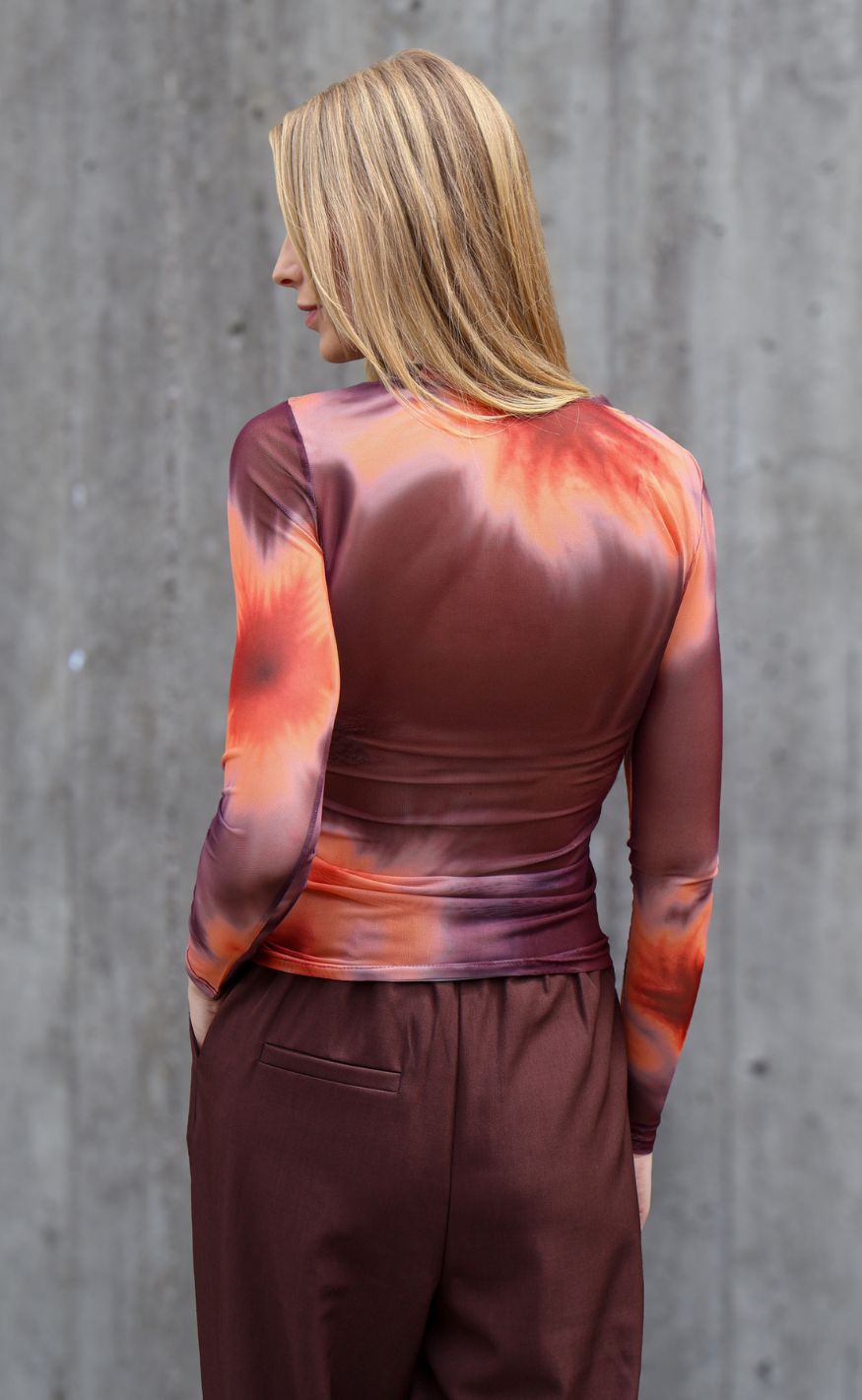 A-View Bluse - Silke - Bordeaux/Orange