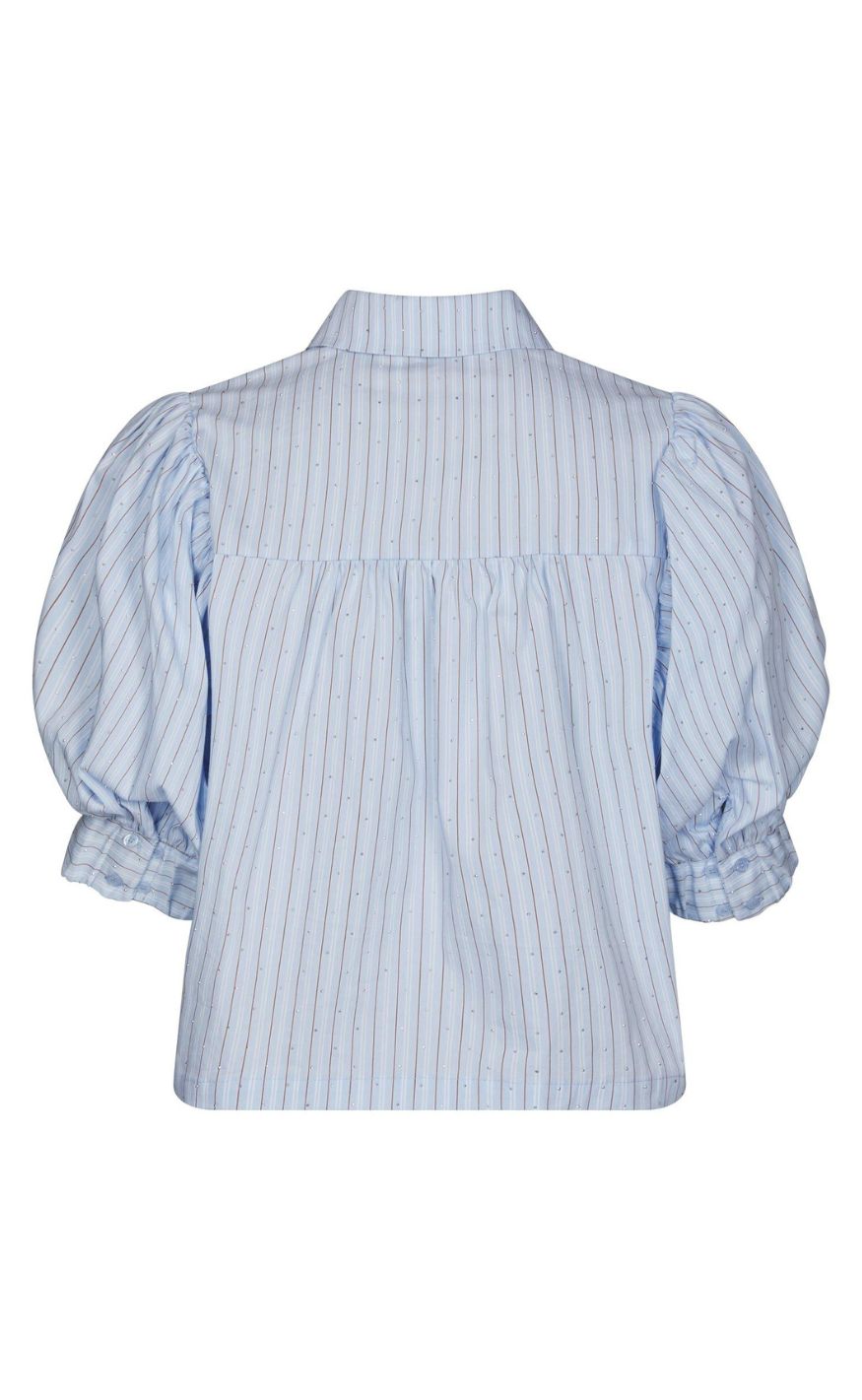 Neo Noir Skjorte - Etta Stripe Stone - Light Blue