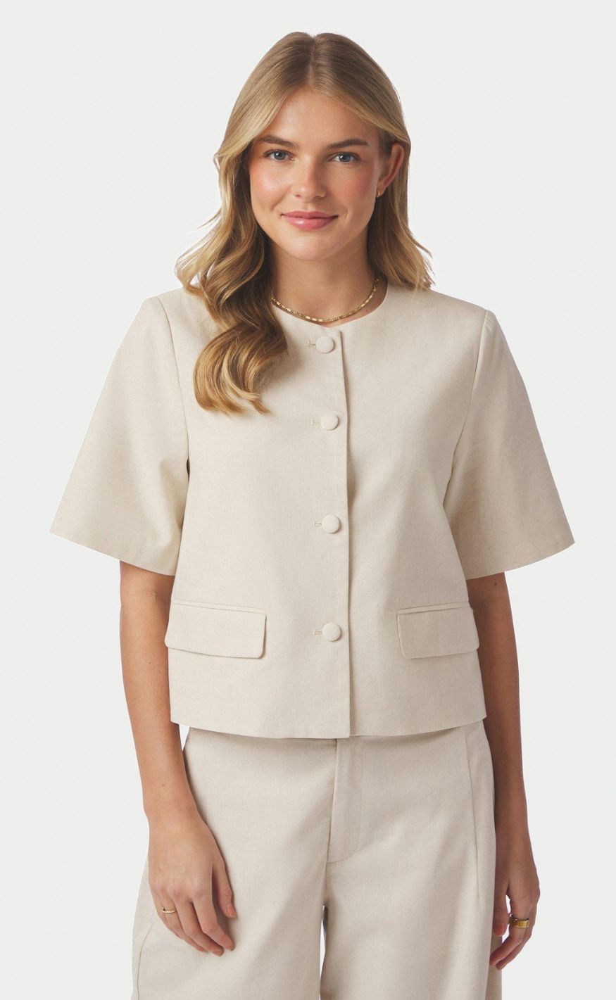 Neo Noir Bluse - Rory Linen - Creme