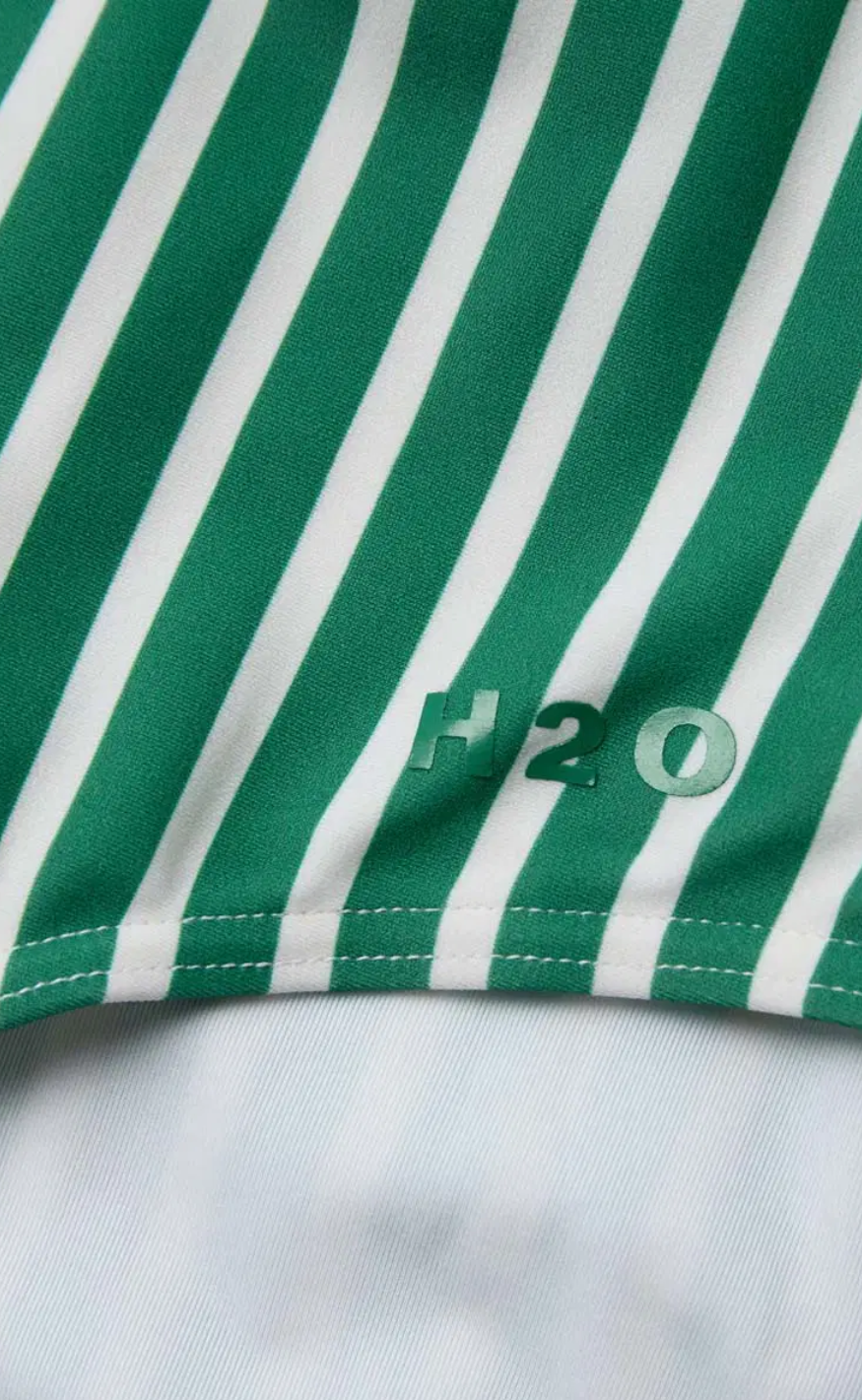 H2O Badedrakt - Stripe Swim - Posy Green