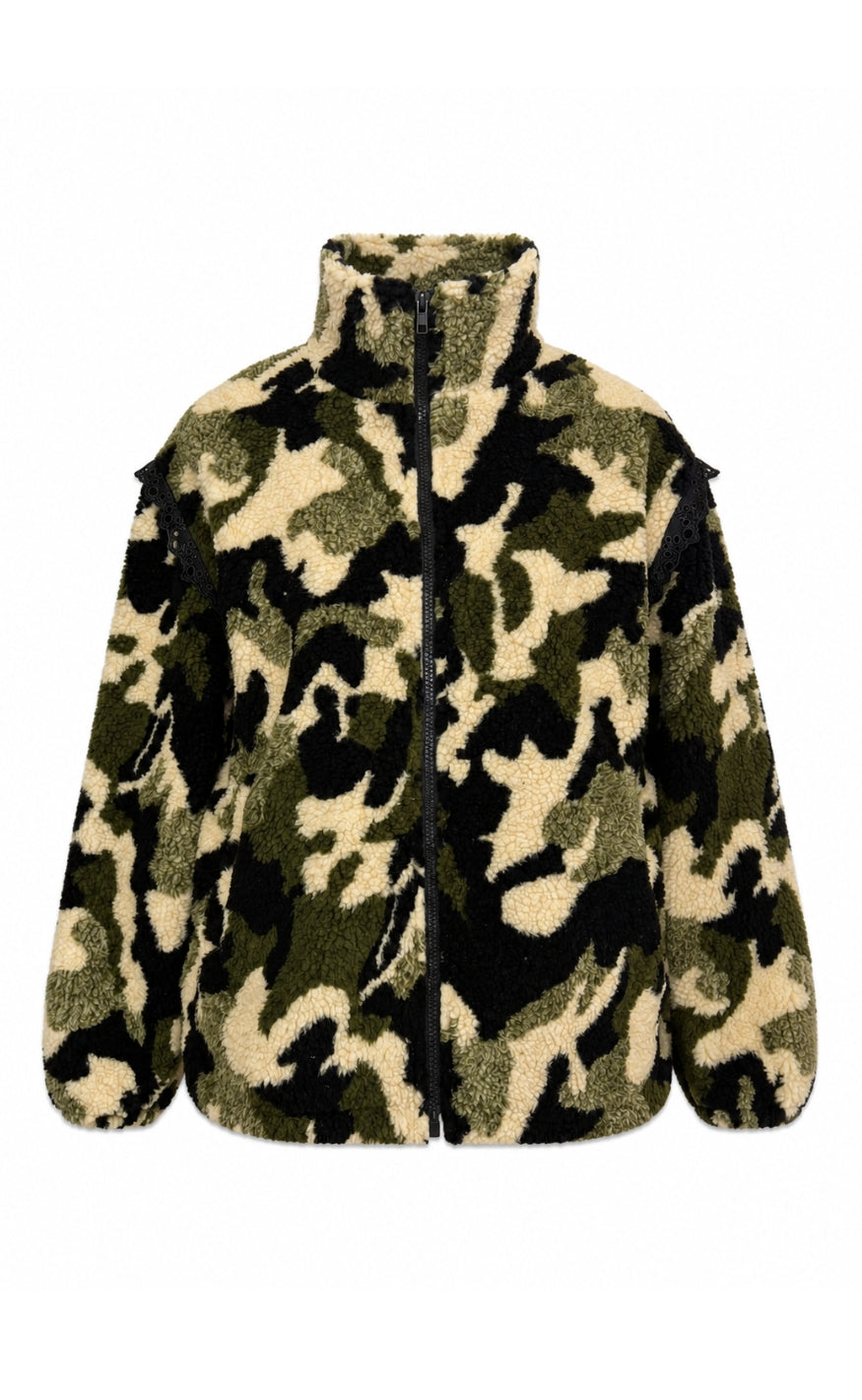 Say INA Copenhagen Fleece Jakke - Fia - Camouflage