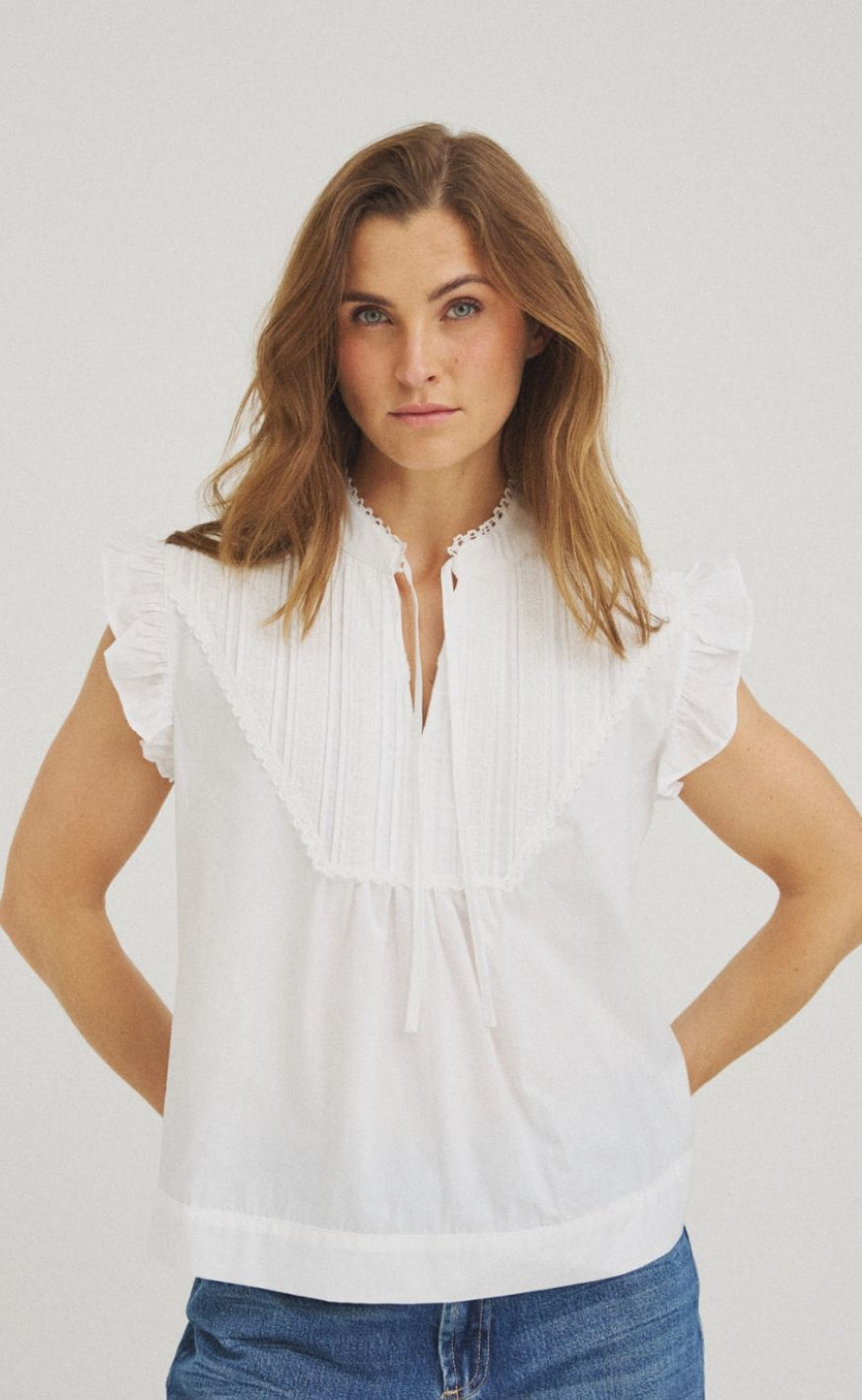 Luxzuz Topp - Roxanne - 901 White