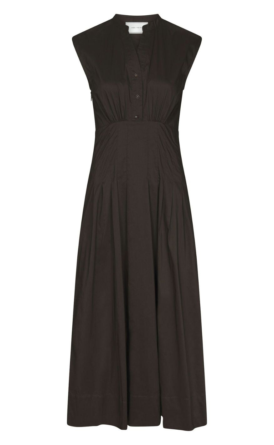 Neo Noir Kjole - Irena Poplin - Chocolate Brown