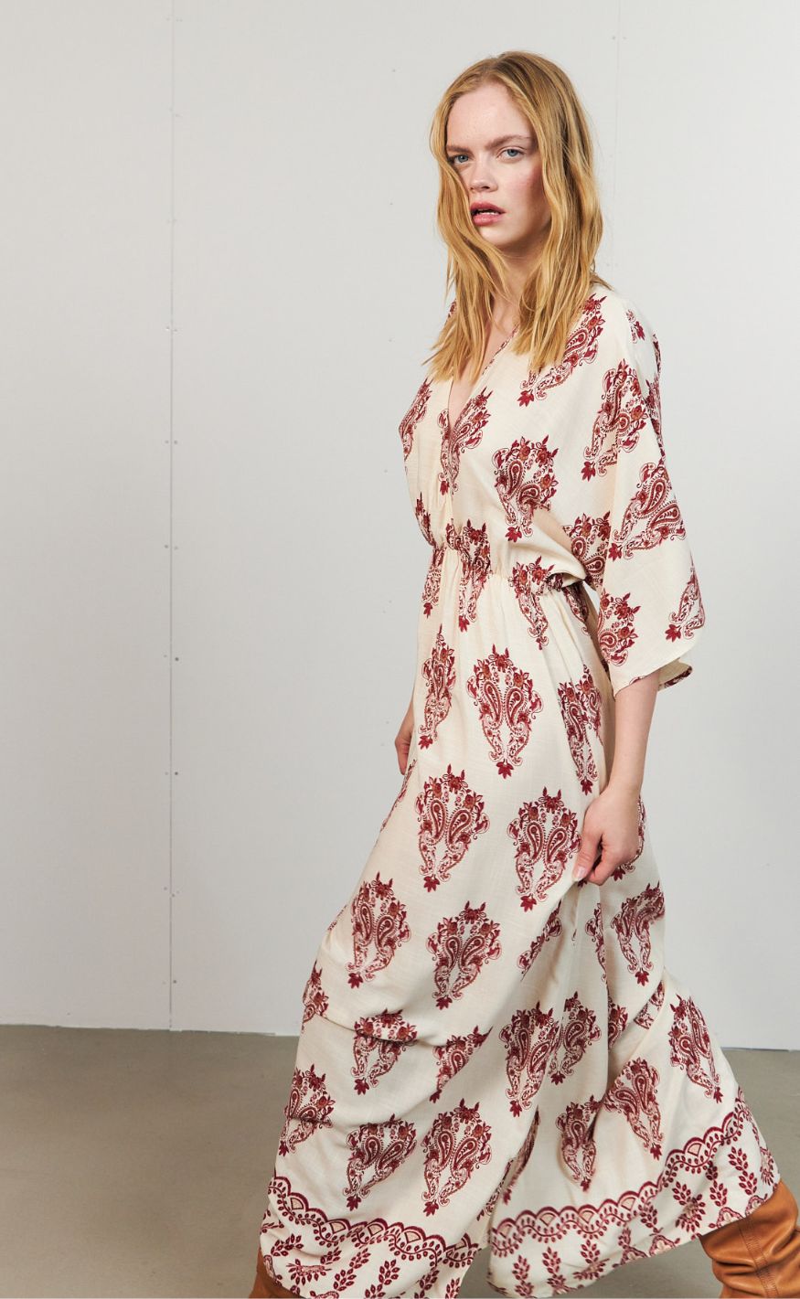 Lollys Laundry Kjole - SavannahLL Maxi 3/4 - Creme