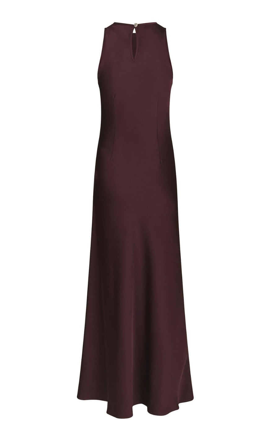 Neo Noir Kjole - Celinie Heavy Sateen - Burgundy