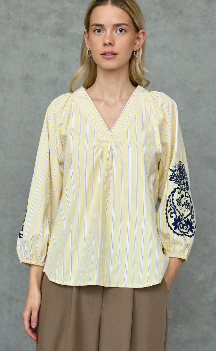 Love & Divine Bluse - Love1597 - Straw Stripes