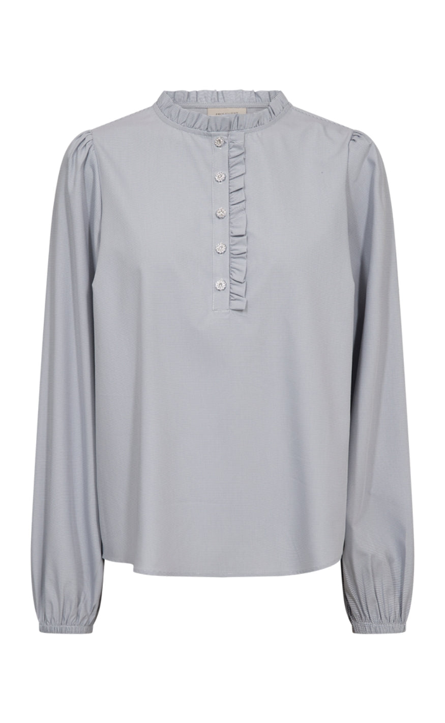 Freequent Bluse - Friva - Star Off-white w. Black