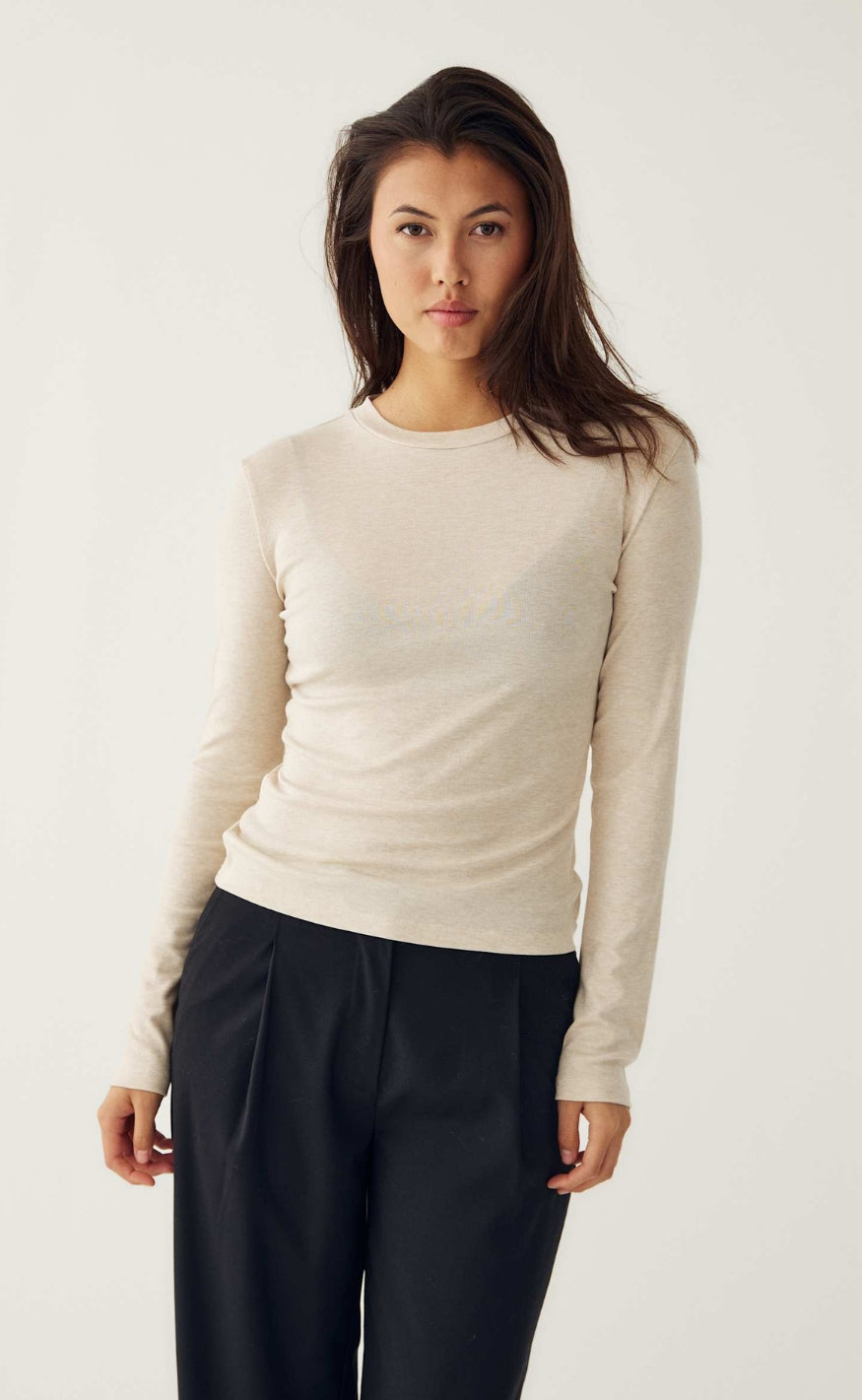 Noella Bluse - Lidie - Oatmeal Melange