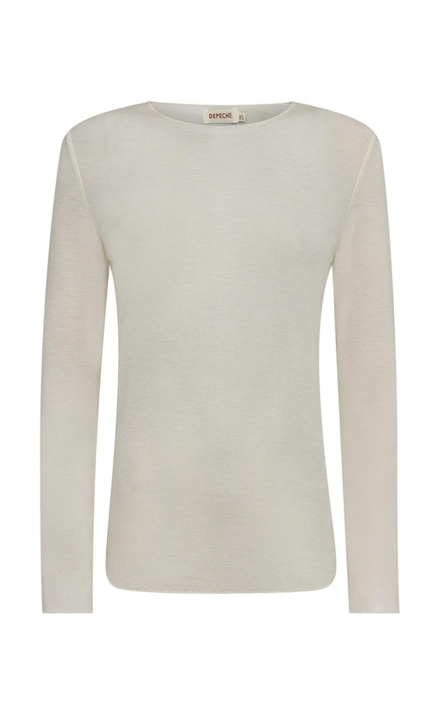 Depeche Bluse - Drew Cashmere O-Neck - Off White