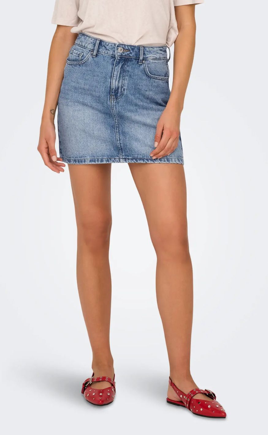 ONLY Skjørt - Stella Short - Light Blue Denim