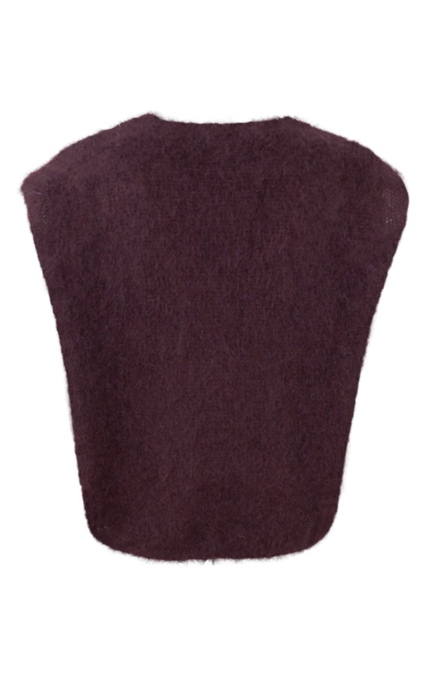 Black Colour Vest - Bjoerk Pullover - Coffee