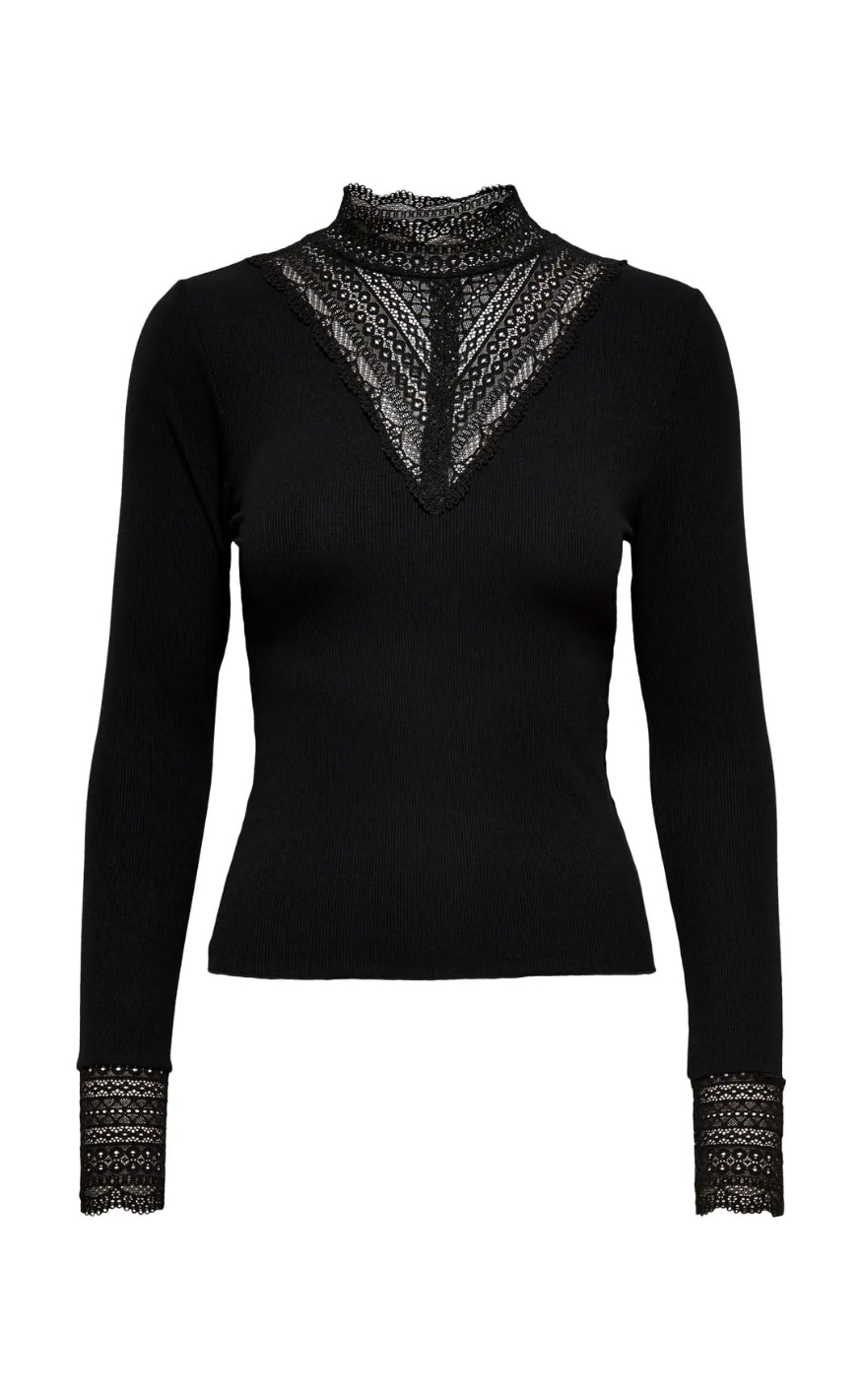 ONLY Bluse - Tilde - Black Lace