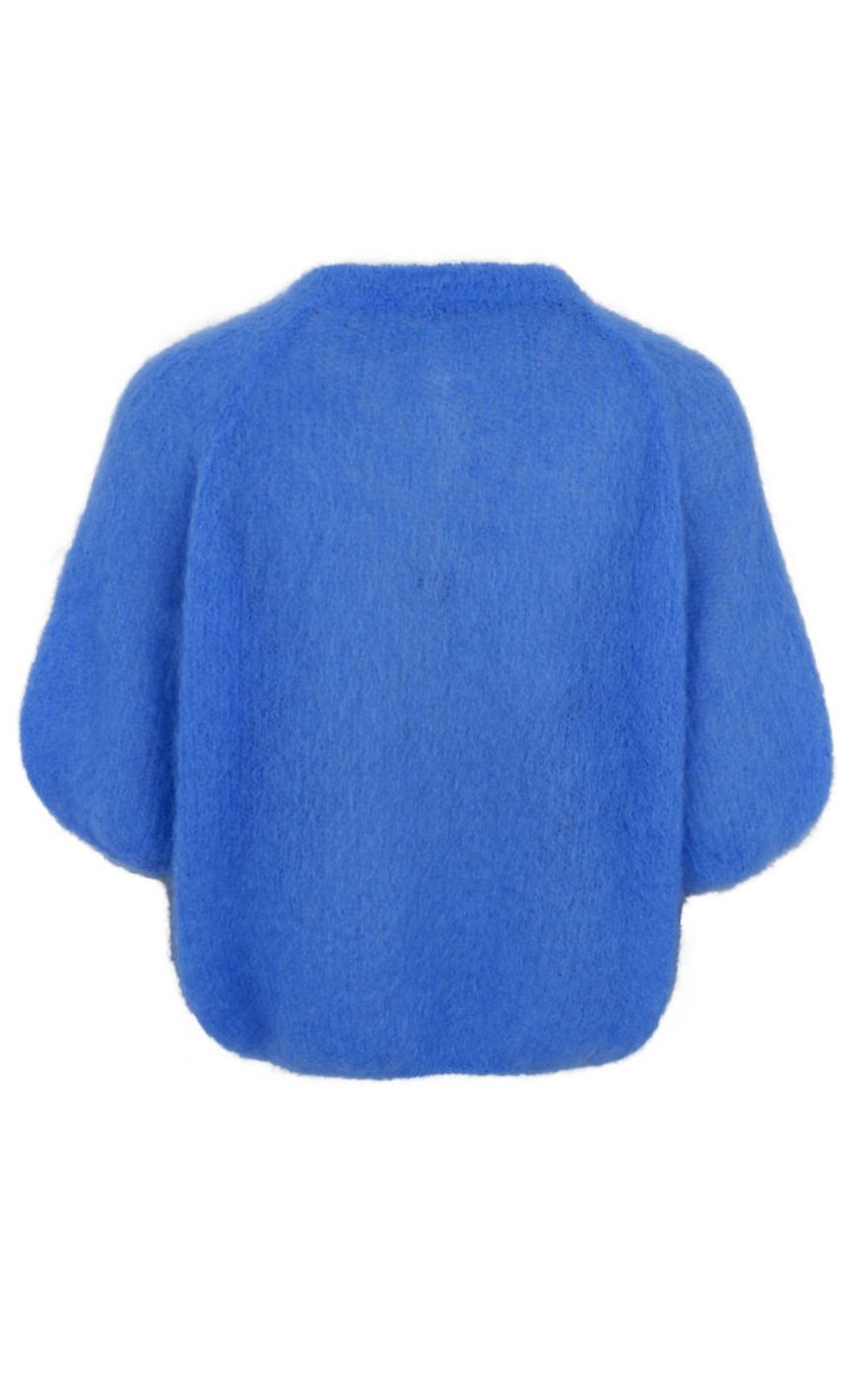 Black Colour Cardigan - Bjoerk Patent - Sky Blue