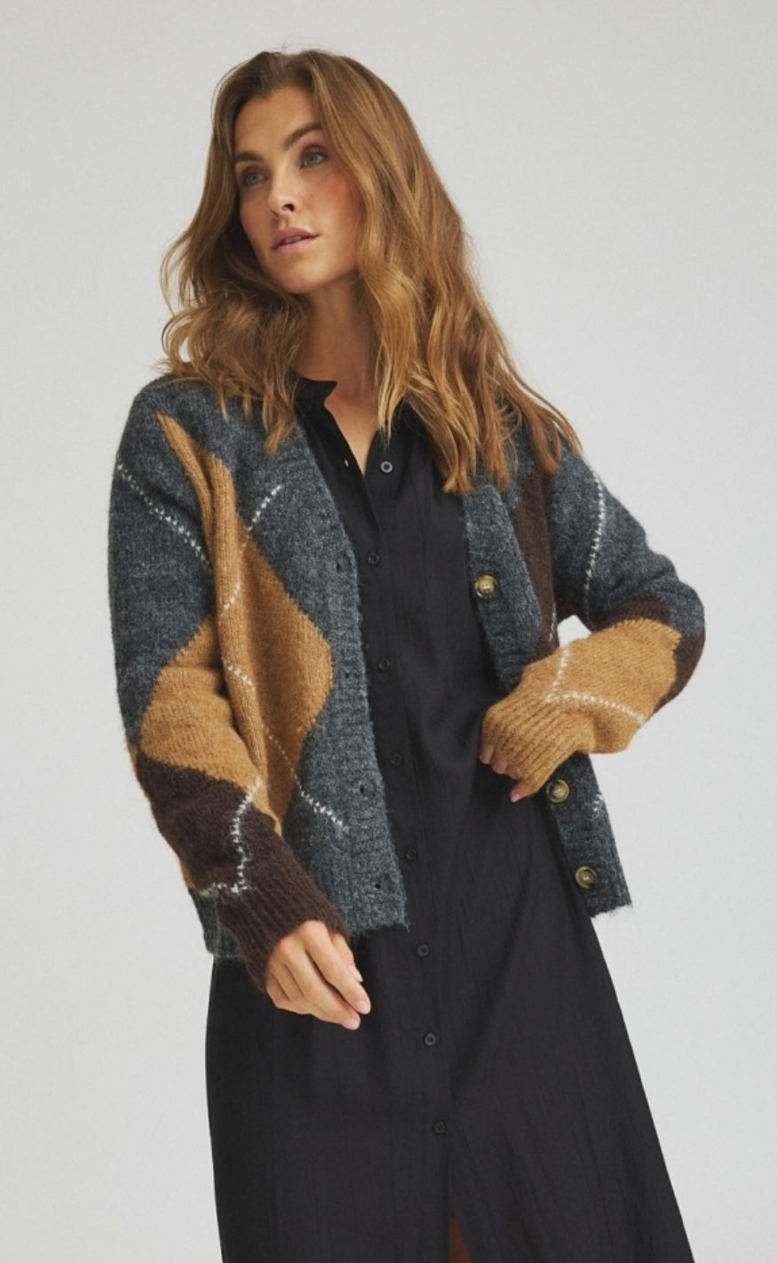 Luxzuz Cardigan - Zema - Dark Grey Melange