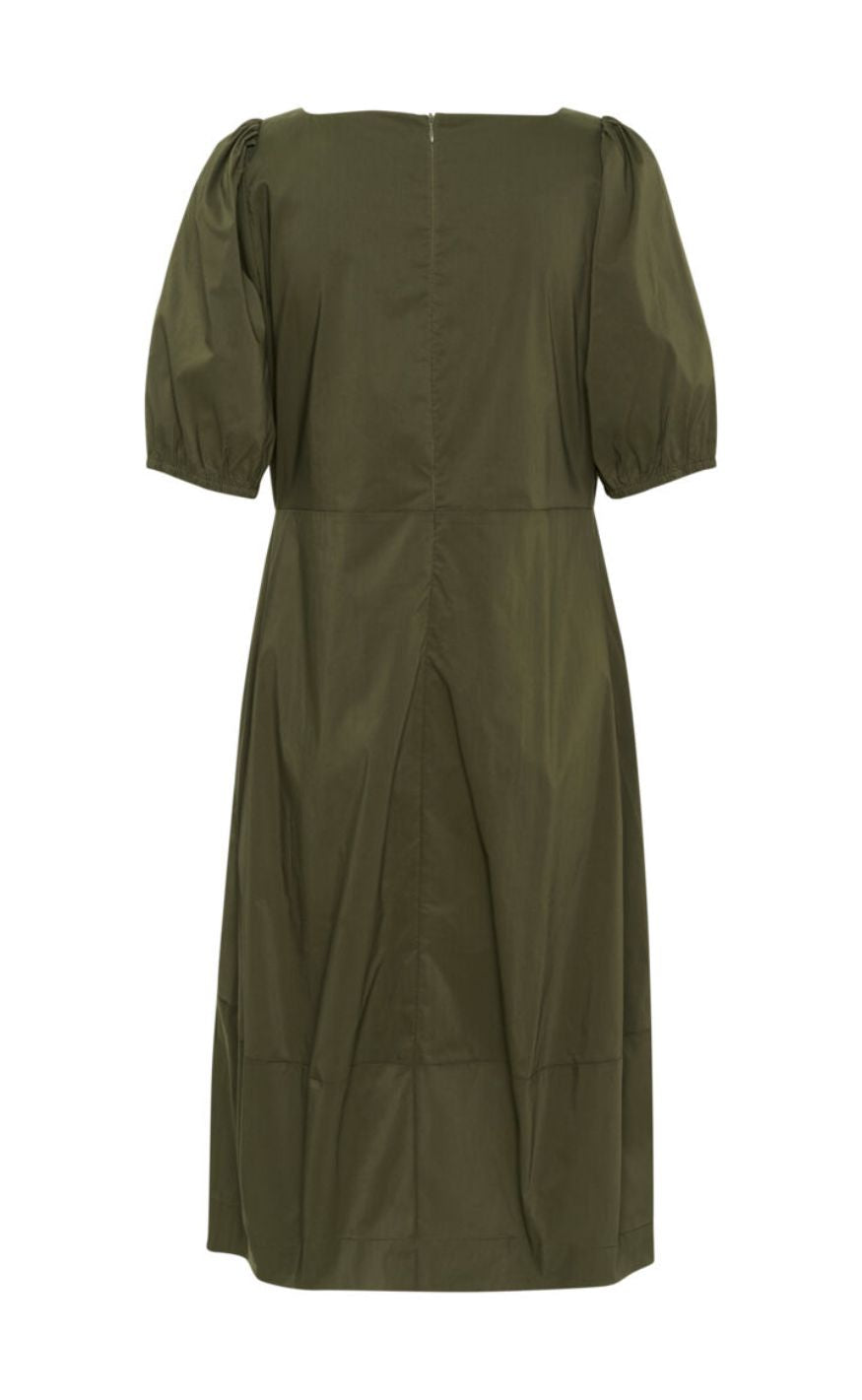 Culture Kjole - antoinett SS O-neck - Burnt Olive