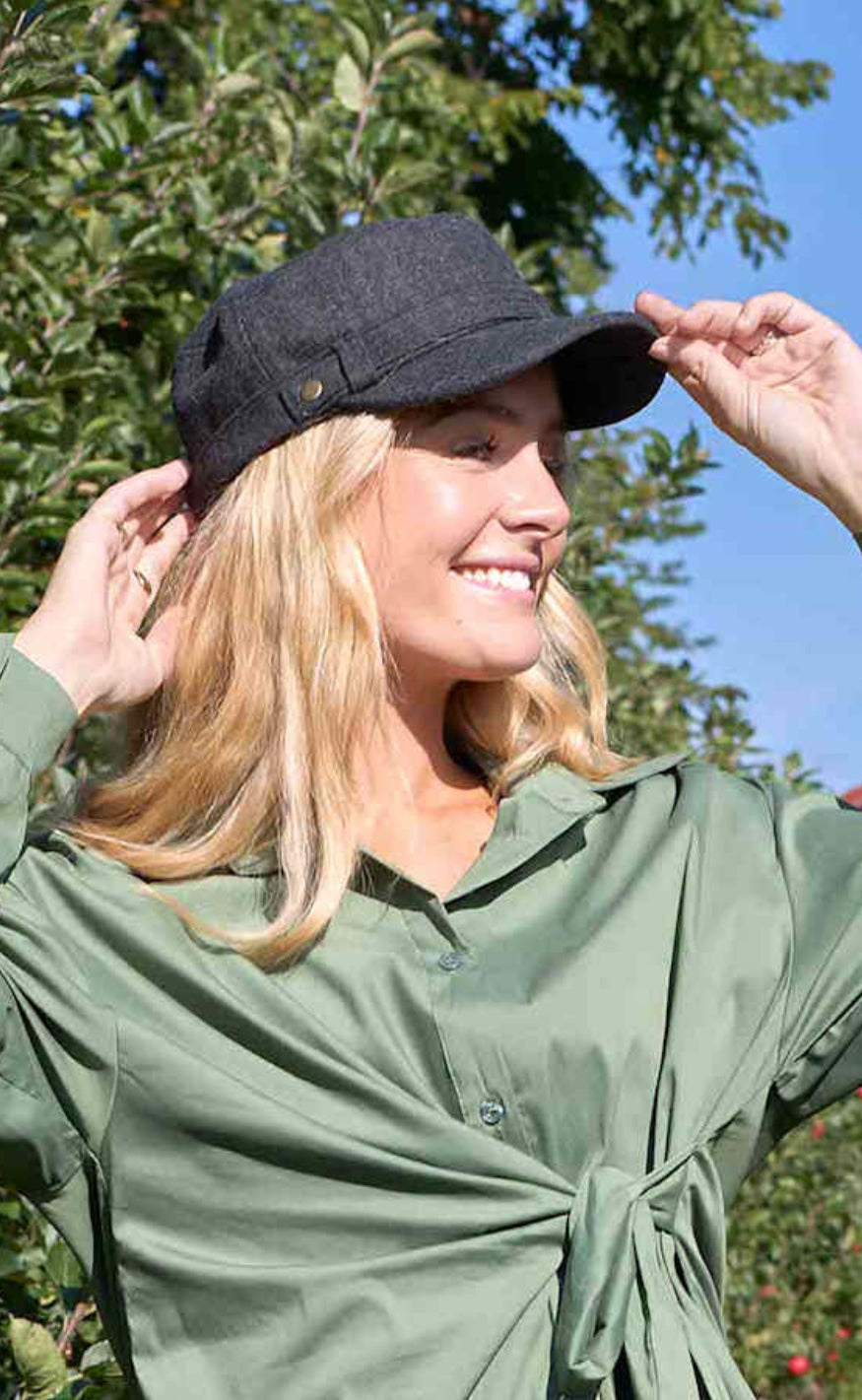 Black Colour Hatt - Glenna - Dk. Grey