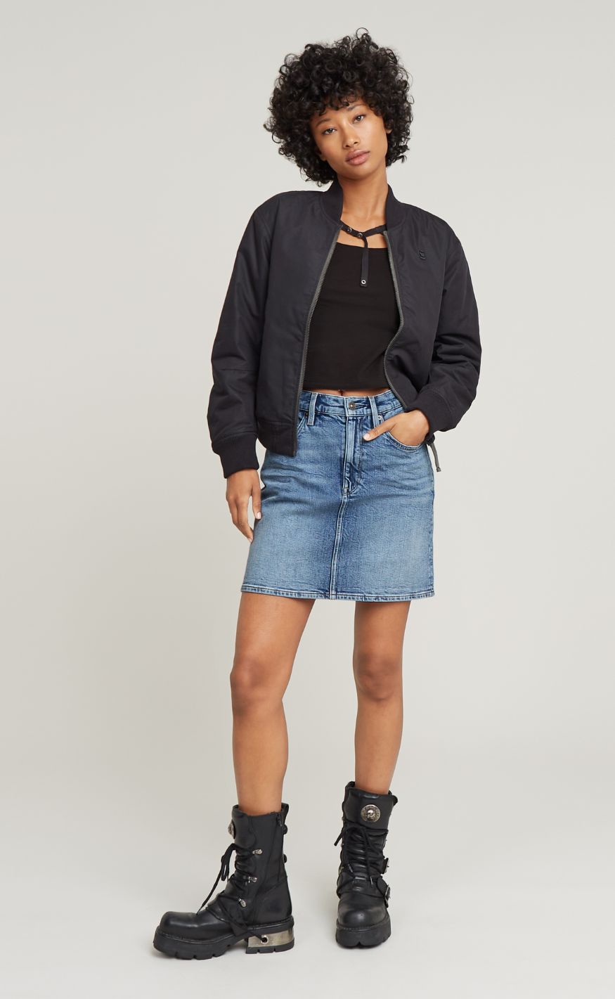 G-STAR Skjørt - Viktoria Short wmn - Faded Sea Point Blue