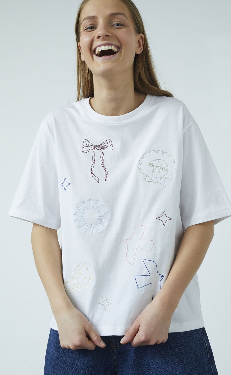 Sisters Point T-shirt - HEDA-LOOSE.SS14 - White/Multi