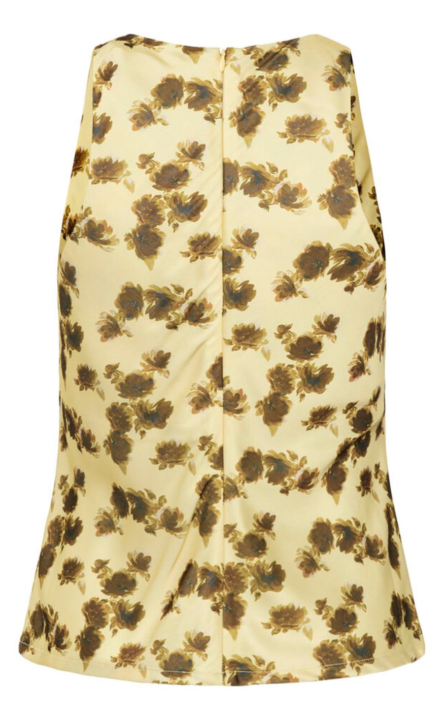 Gestuz Bluse - Chery P - Lemon Yellow Olive Flower