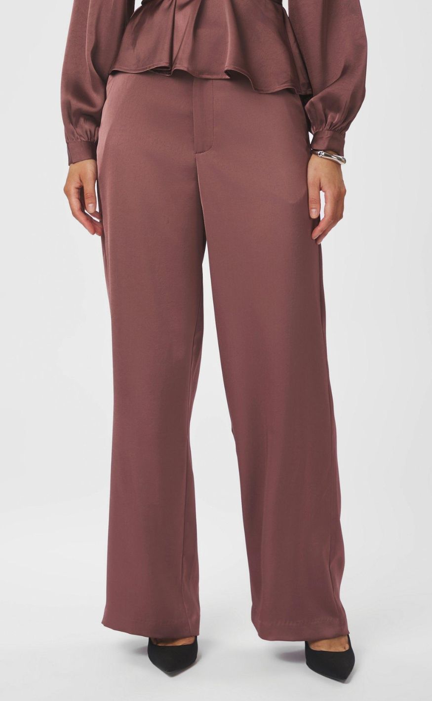 Neo Noir Bukser - Emmett Heavy Sateen - Dark Rose