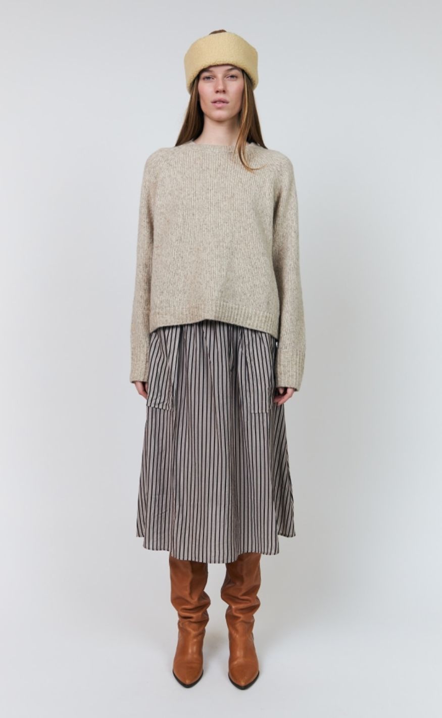 Lollys Laundry Skjørt - Akane Midi - Beige