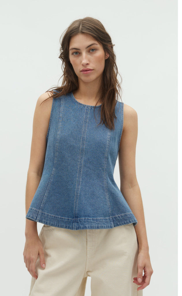 Global Funk Topp - Rihne Peplum-G - Midt Vintage Brushing