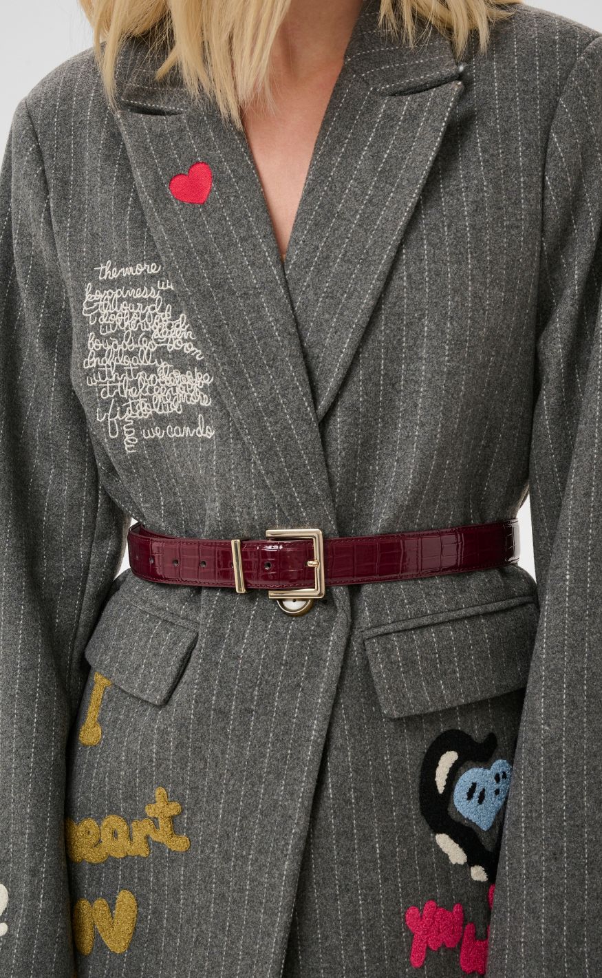 Culture Blazer - Kayla - Grey Pinstripe