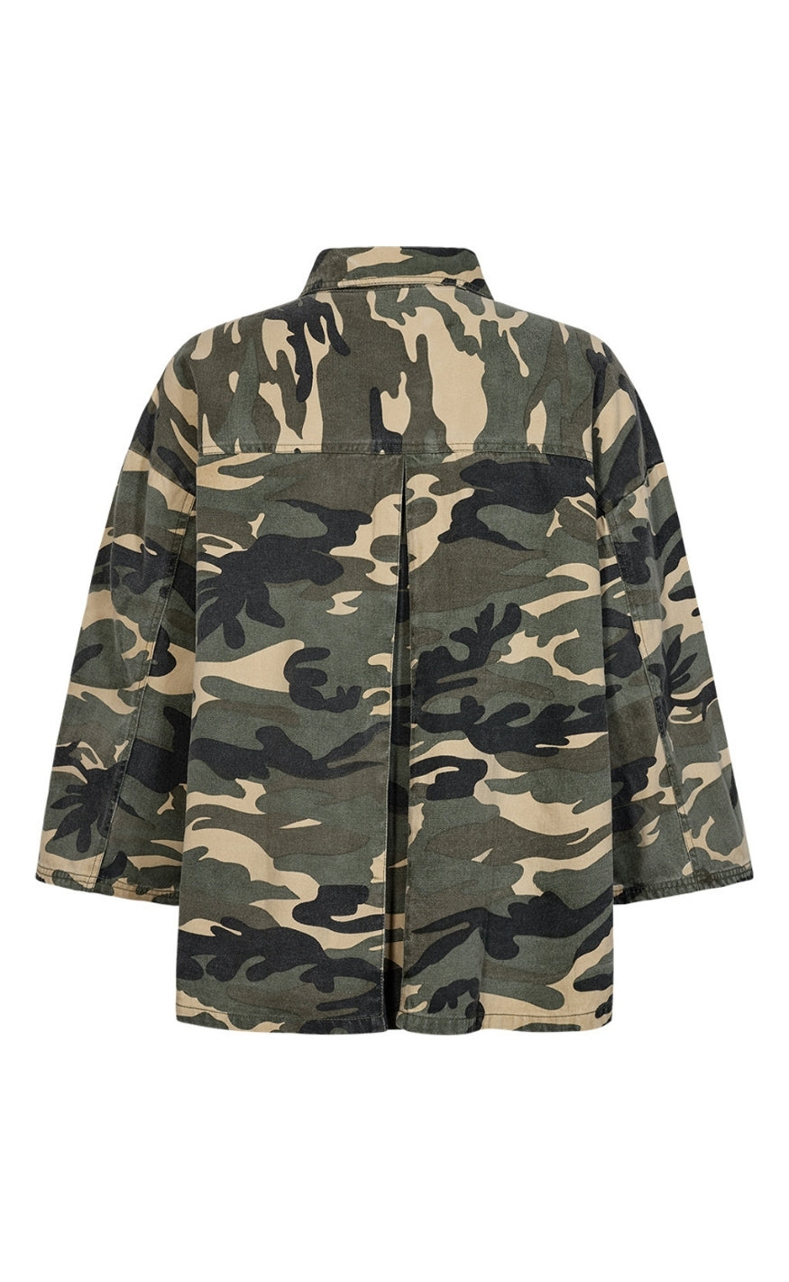 Depeche Skjorte - Tonja - Khaki Printed