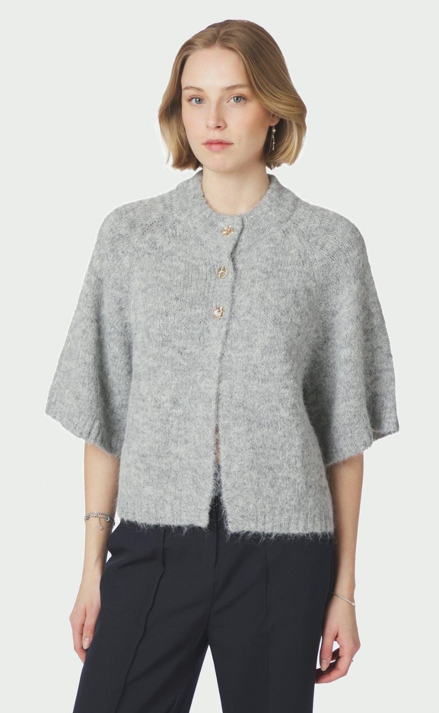 Neo Noir Cardigan - Benuta - Grey Melange