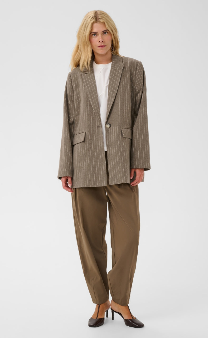 Culture Blazer - Keke - Taupe Stripe