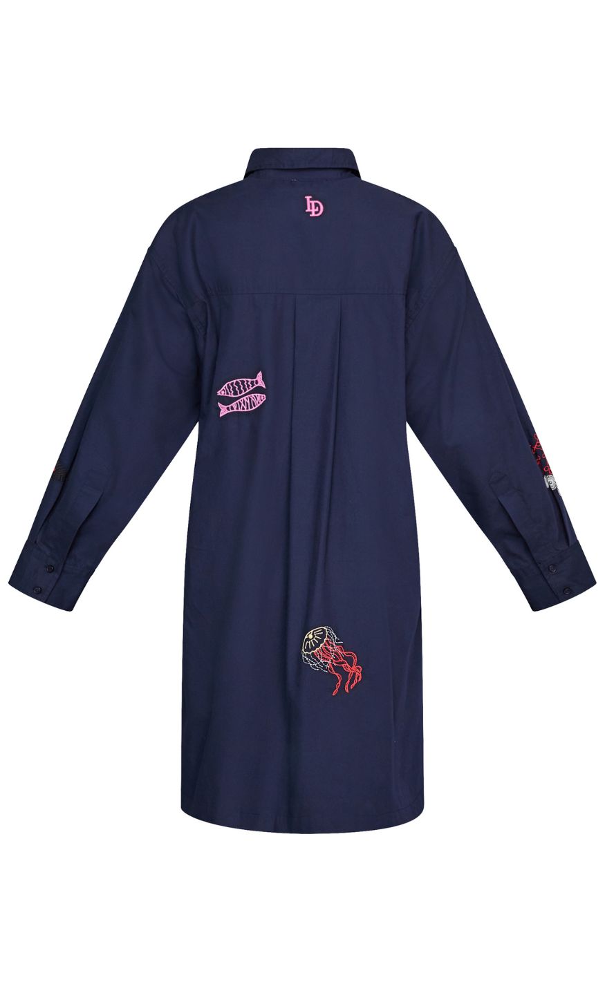 Love & Divine Kjole - love1589 - Navy Emb.