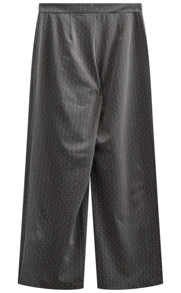 Freequent Bukser - Widy - Dark Grey Mel w Star Off-white