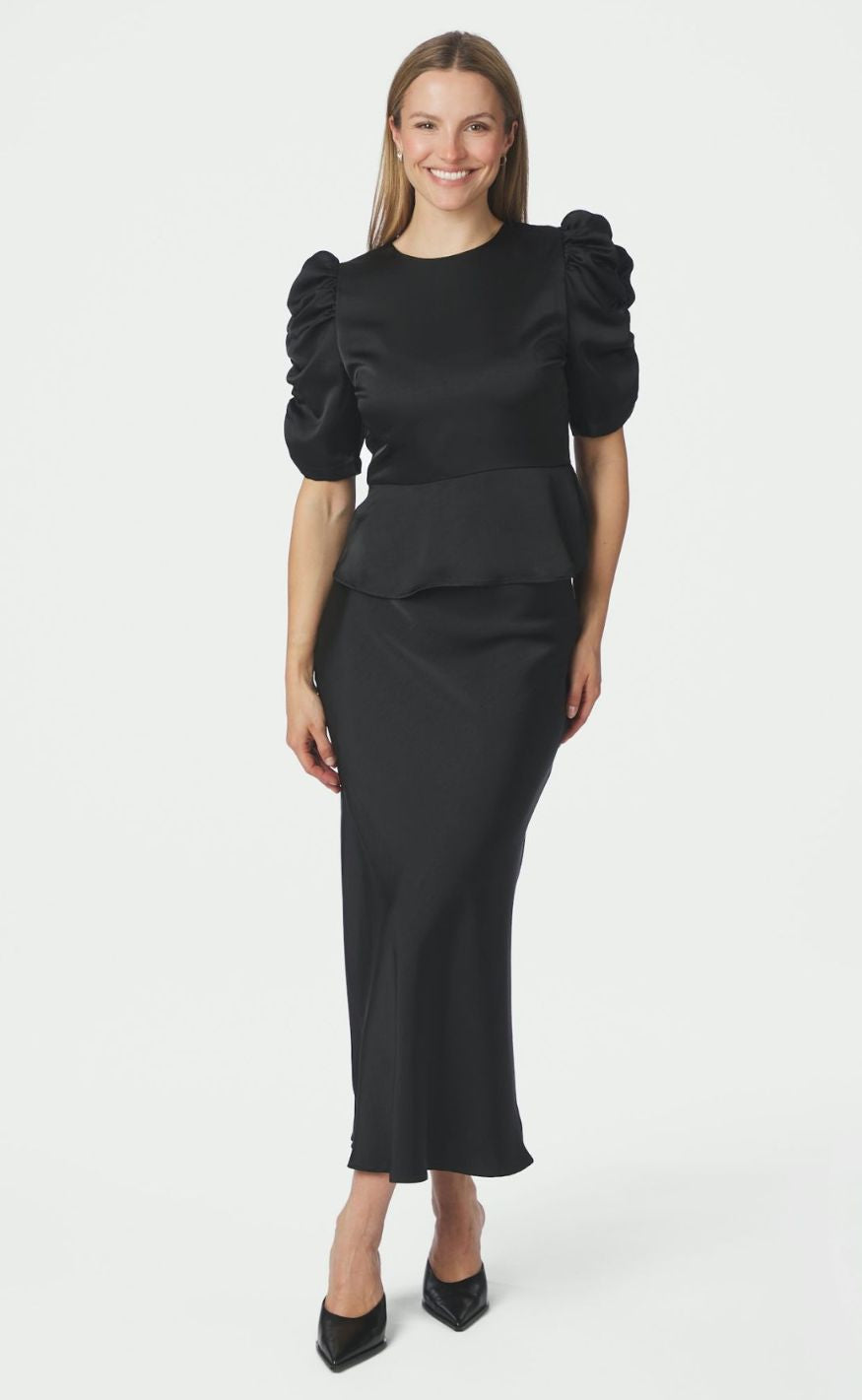Neo Noir Bluse - Benua Heavy Sateen - Black