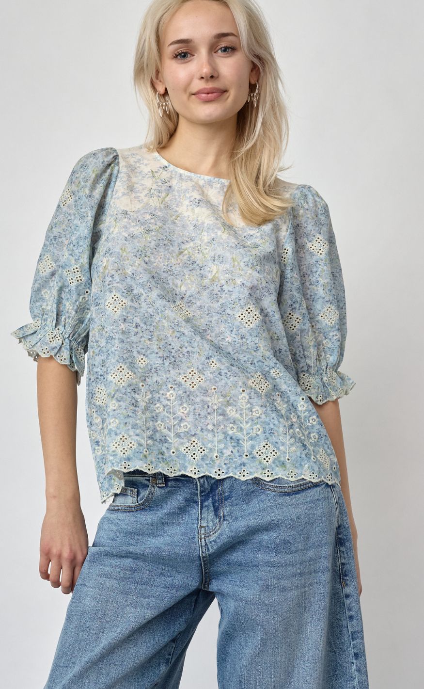 Sisters Point Bluse - ESTER-Topp - Cream Flowers
