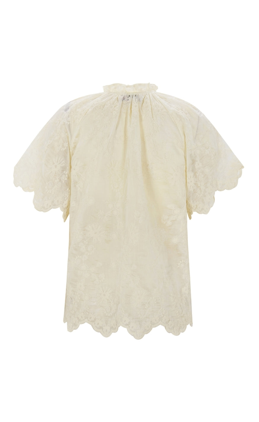 Lollys Laundry Bluse - Kali SS - 02 Creme