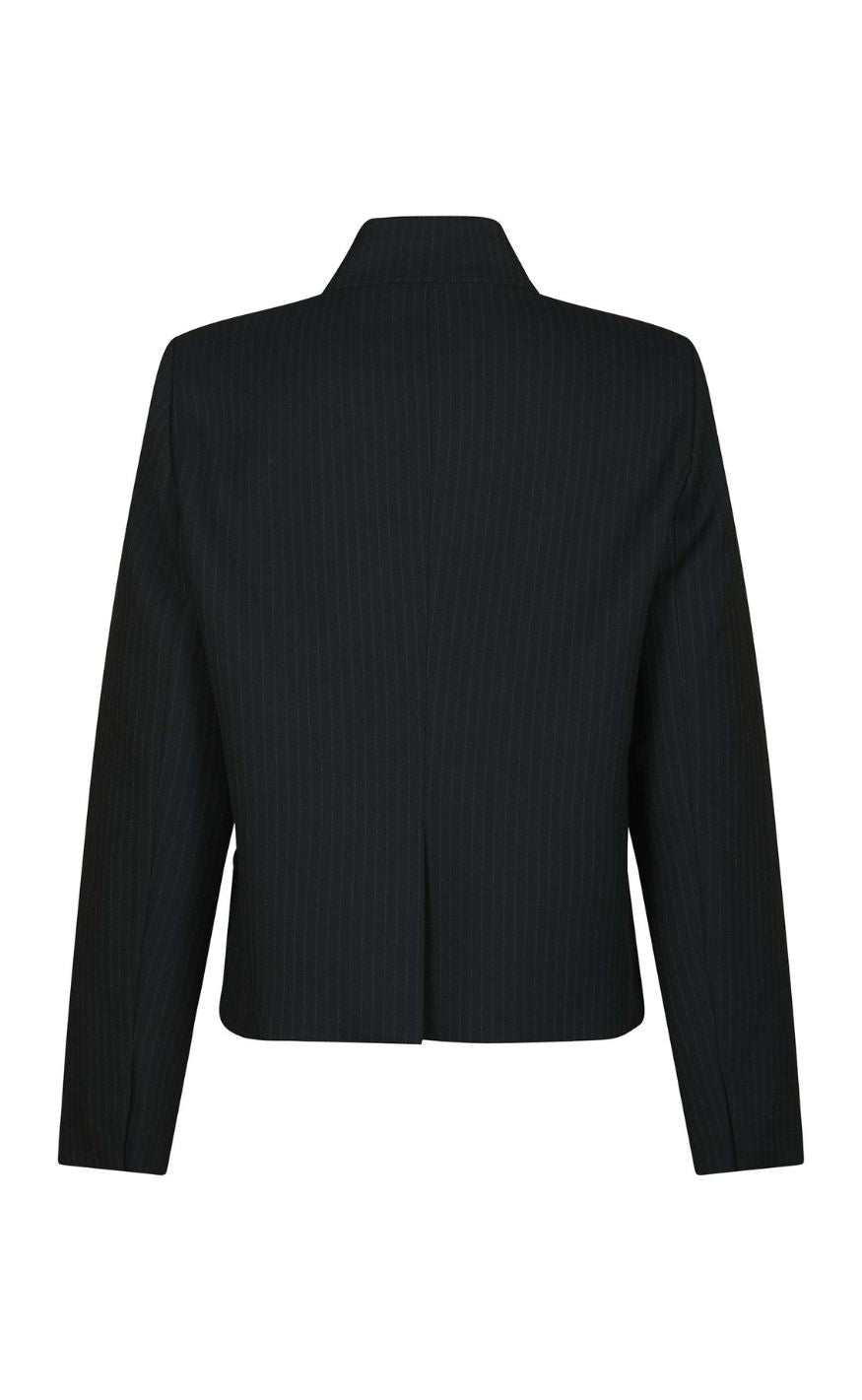Neo Noir Blazer - Tiria Slim Pinstripe - Dark Navy