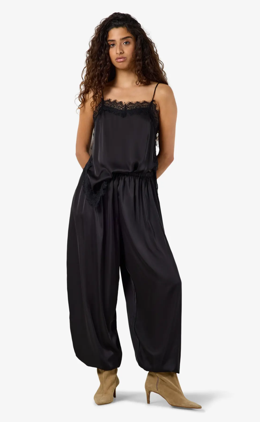 Noisy May Bukser - Louise Satin Balloon - Black
